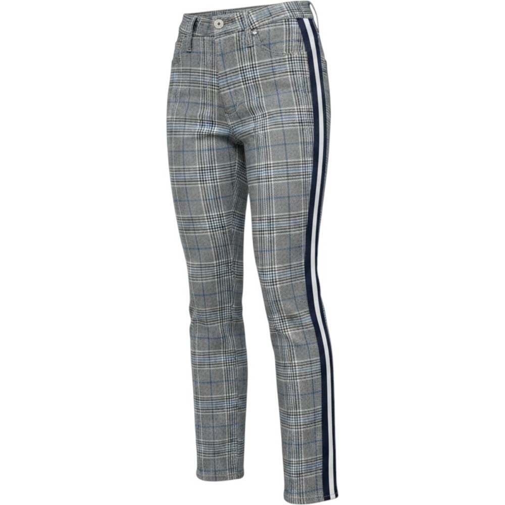 Mother The Insider Ankle Jeans Womens Grey Blue Plaid Side Stripe 26